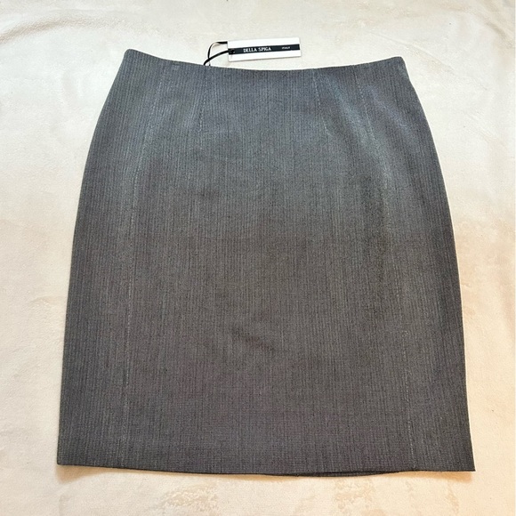 NWT Della Spiga | Made in Italy | Heather Gray Pencil Skirt | Size 12 - Picture 5 of 9